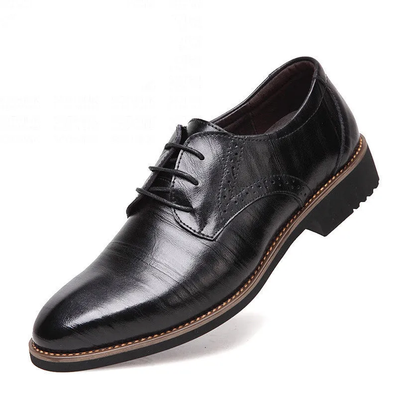 100% Genuine Leather Mens Dress Shoes, High Quality Oxford Shoes For Men, Lace-Up Business Men Shoes, Brand Men Wedding Shoes