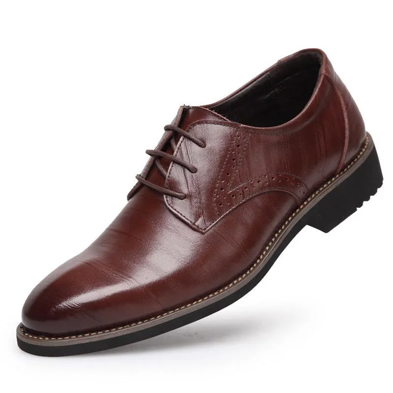 100% Genuine Leather Mens Dress Shoes, High Quality Oxford Shoes For Men, Lace-Up Business Men Shoes, Brand Men Wedding Shoes