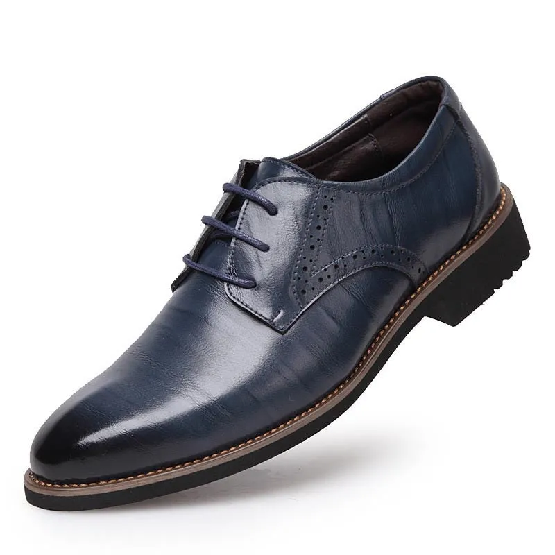 100% Genuine Leather Mens Dress Shoes, High Quality Oxford Shoes For Men, Lace-Up Business Men Shoes, Brand Men Wedding Shoes