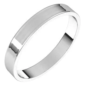 14K White 3 mm Flat Ultra-Light Band Size 7