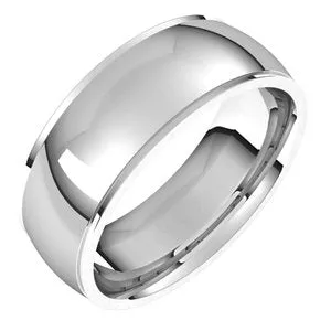 14K White 7 mm Comfort Fit Edge Band Size 8.5