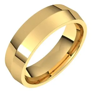 14K Yellow 6 mm Knife Edge Comfort Fit Band Size 8.5