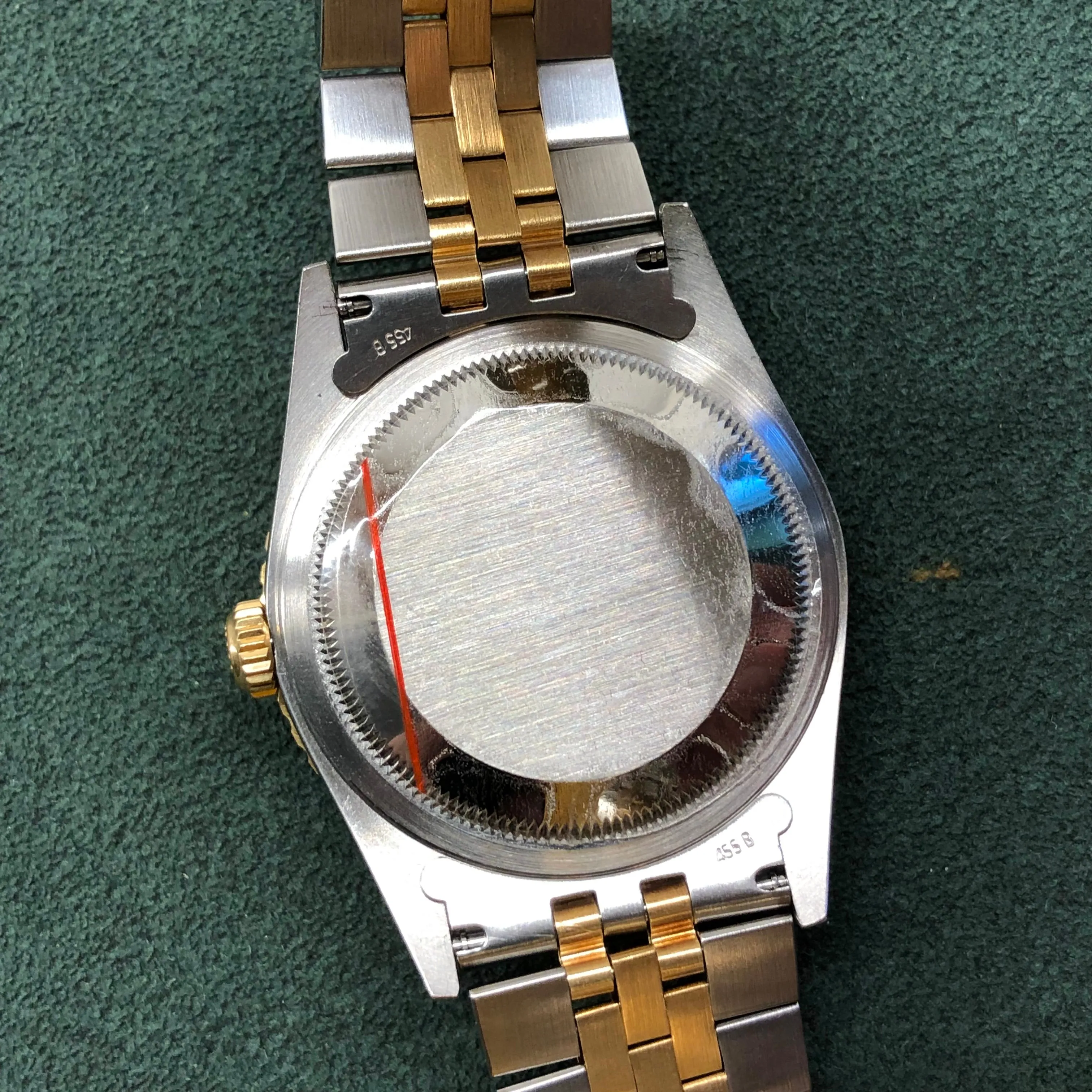 2000 Rolex Datejust Thunderbird 16263 Turn-O-Graph Blue Two Tone Jubilee Wristwatch