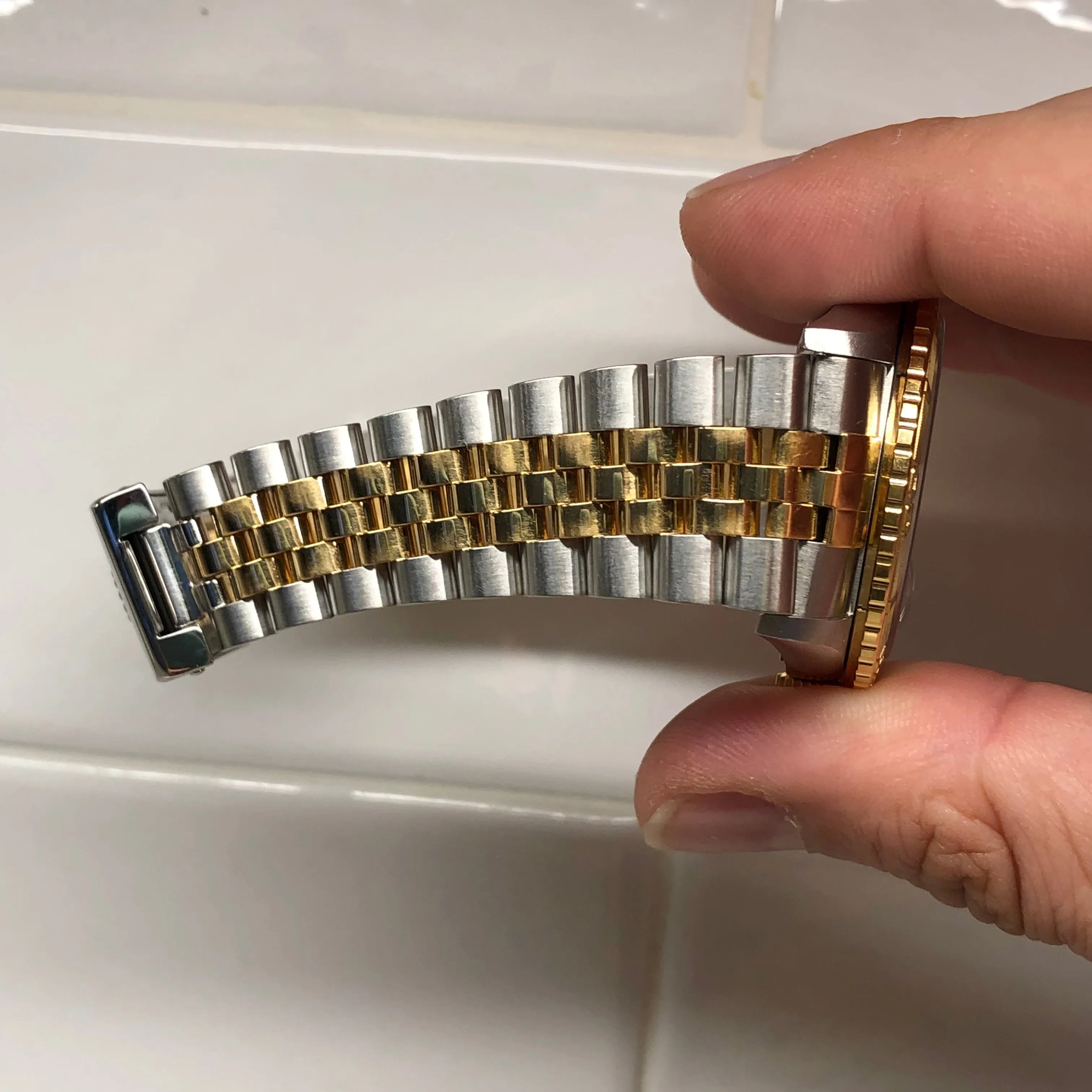 2000 Rolex Datejust Thunderbird 16263 Turn-O-Graph Blue Two Tone Jubilee Wristwatch
