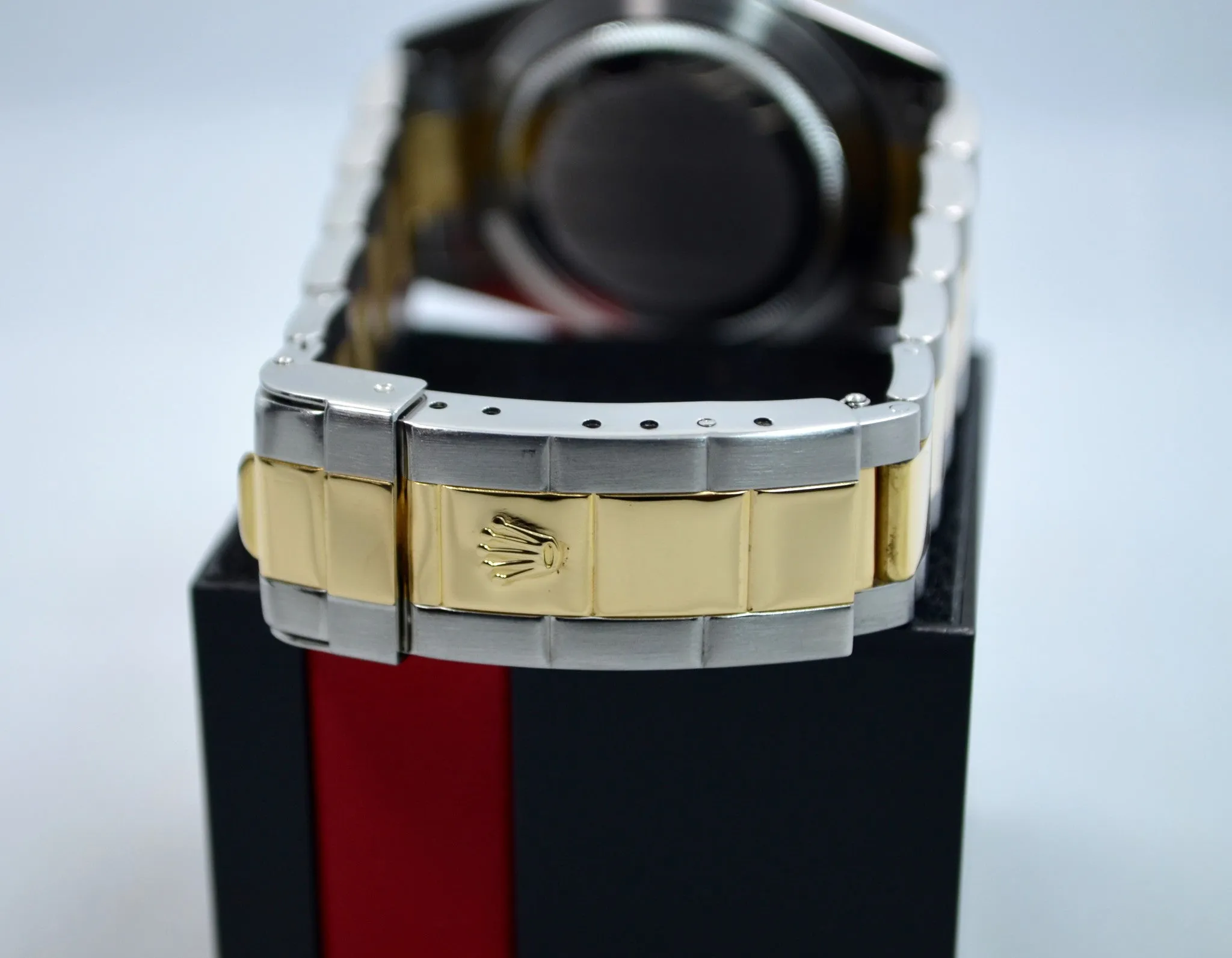 2001 Rolex Submariner 16613 T Blue Two Tone 18K Gold Steel "F" Serial Wristwatch Box Papers