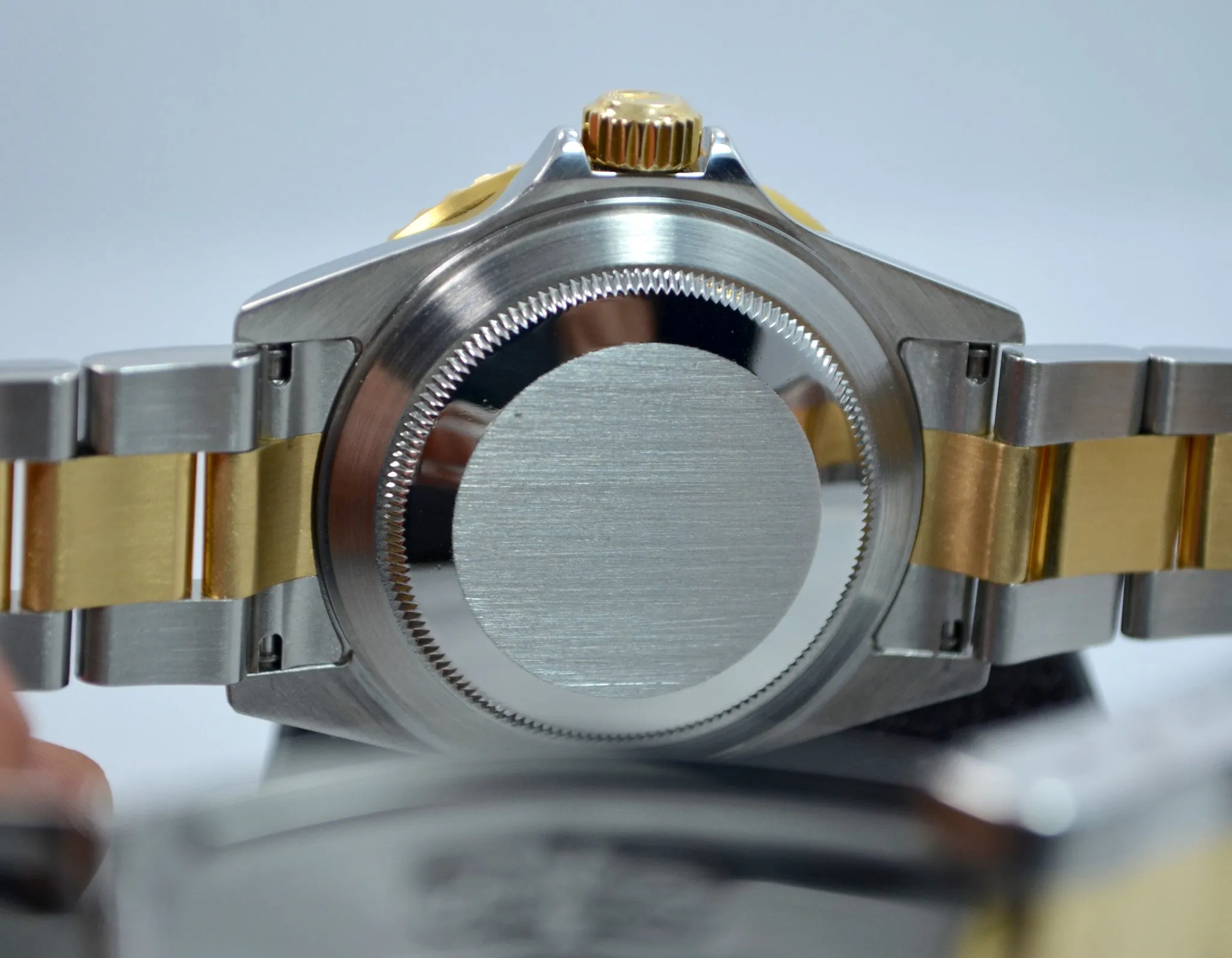 2001 Rolex Submariner 16613 T Blue Two Tone 18K Gold Steel "F" Serial Wristwatch Box Papers