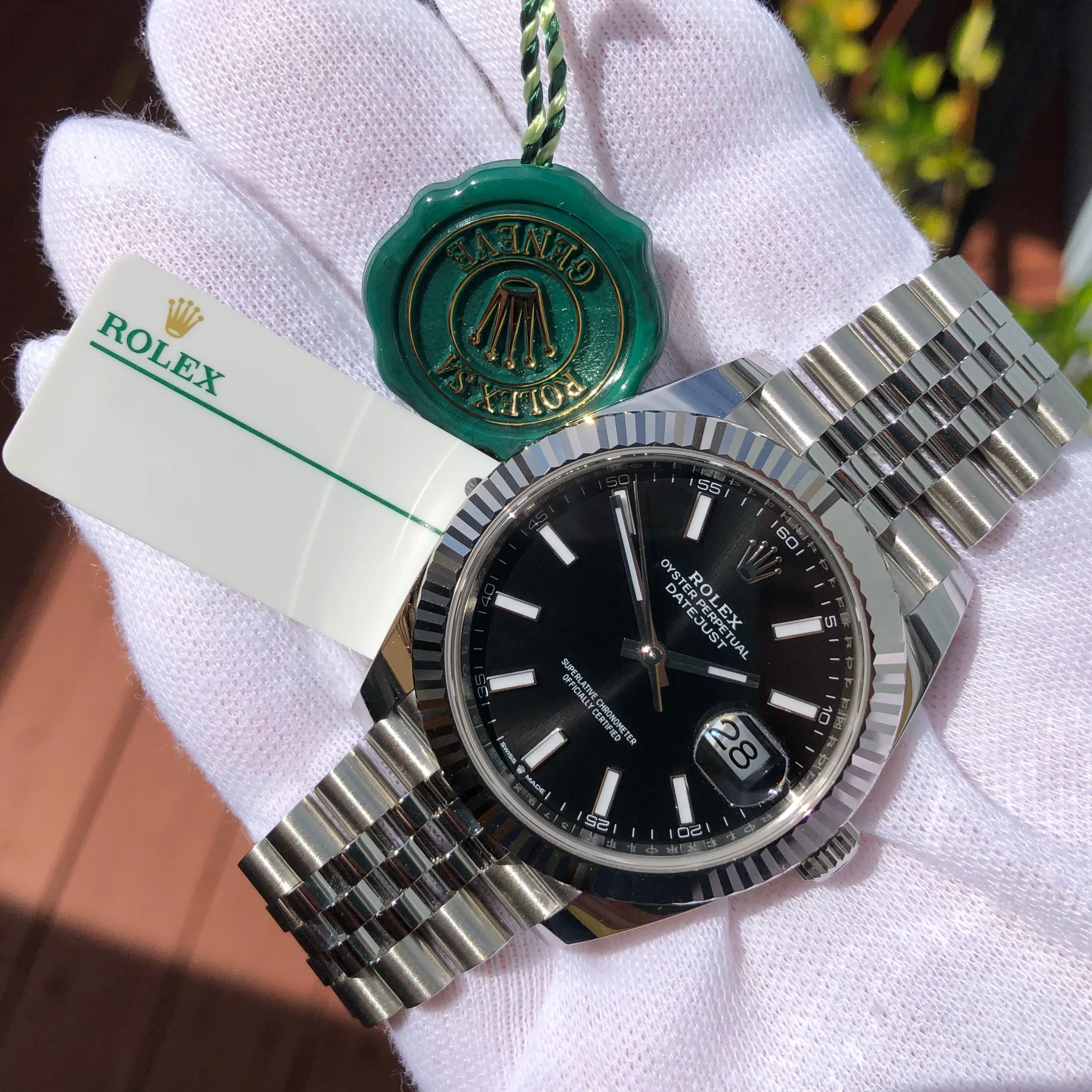 2020 Rolex Datejust 126334 Black Stick Fluted 41mm Steel Jubilee Watch Box Papers Unworn
