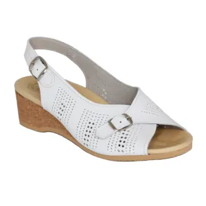 #562 Classic Perforated Sling-back | White
