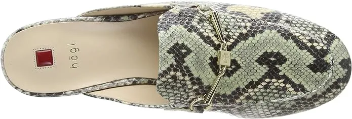 '9-101807-5100' women's slide sandal - green mix croco