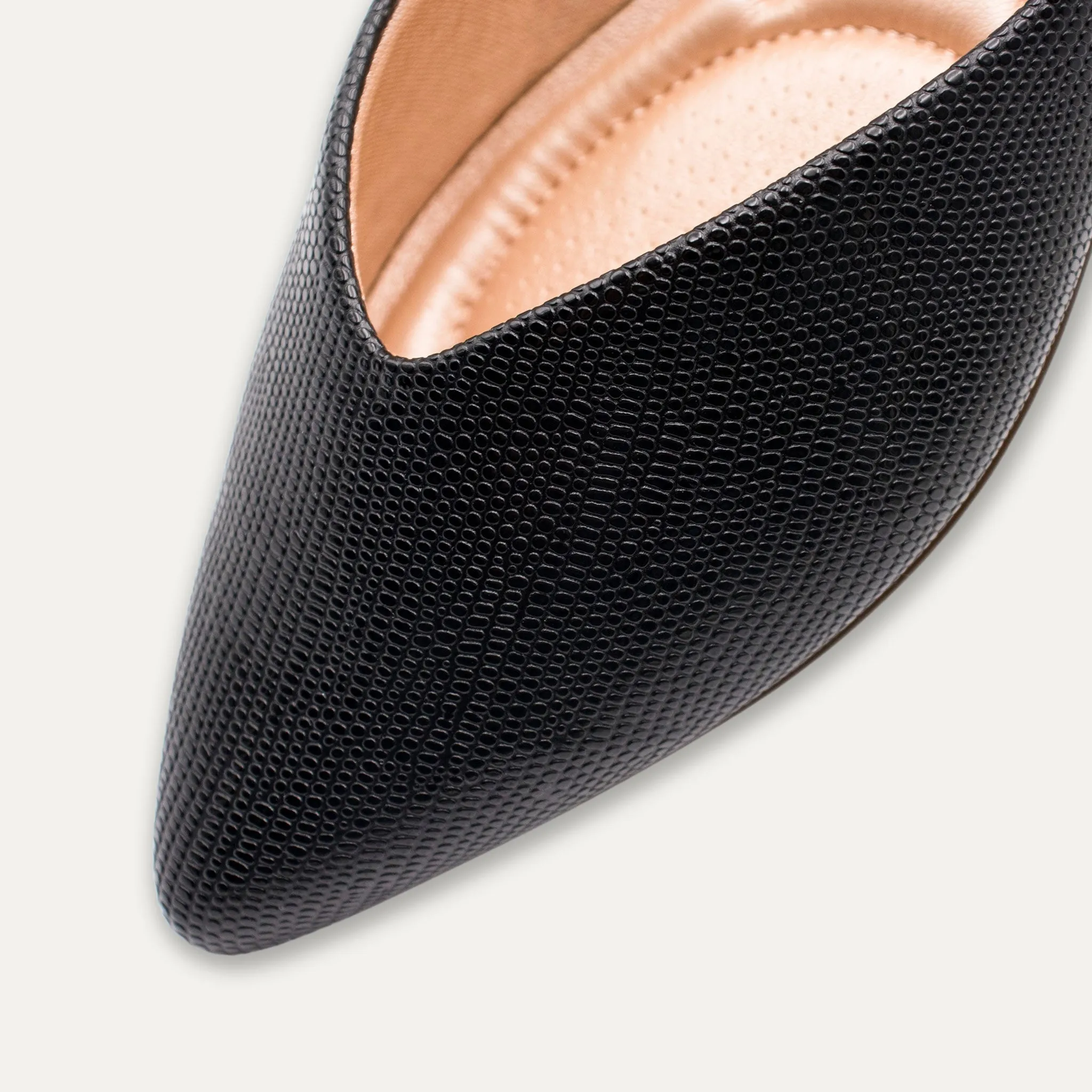 Adella Black Pointed Toe Flats