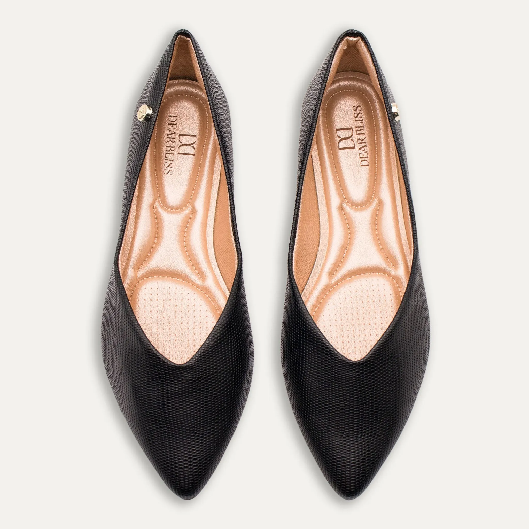 Adella Black Pointed Toe Flats