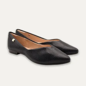 Adella Black Pointed Toe Flats