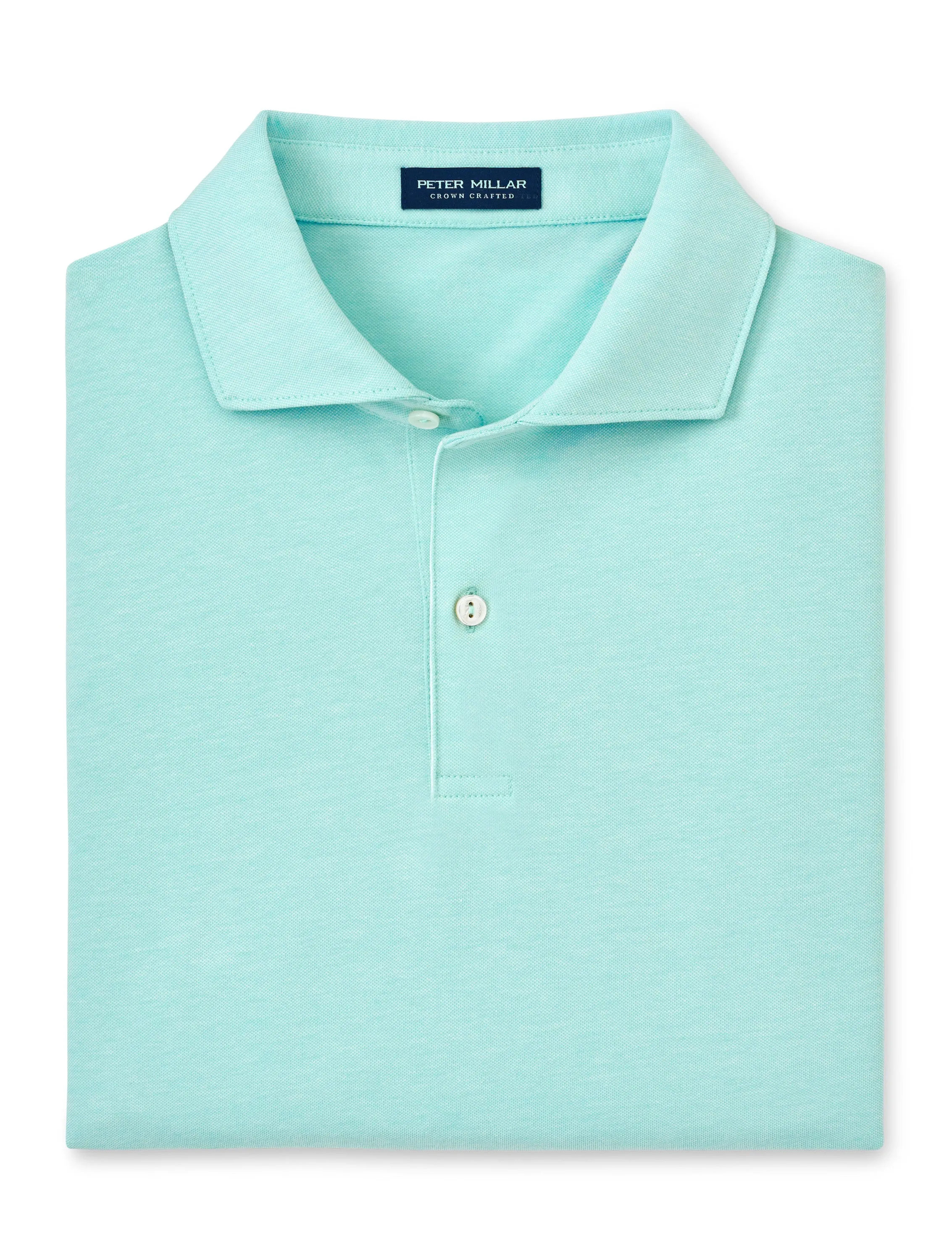 Albatross Cotton Blend Piqué Polo in Iced Aqua