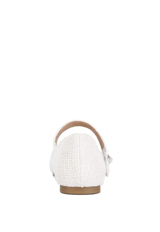 Albi Mary Jane Flat In White