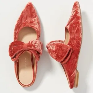 Anthropologie Women's Livia Pink Velvet Bow Flats – Effortless Elegance & Comfort 7
