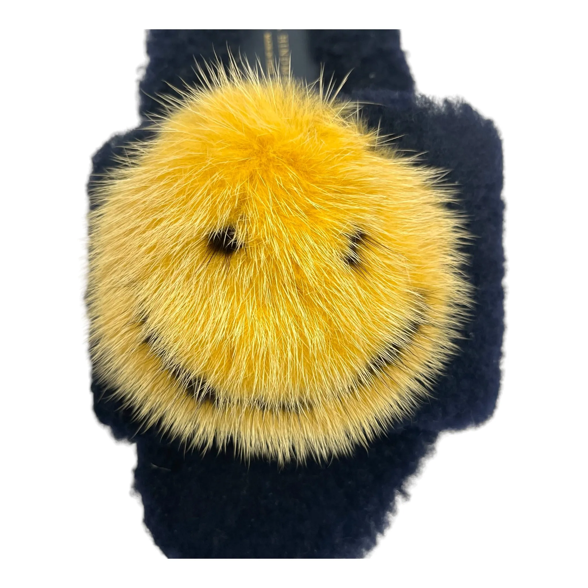 Anya Hindmarch Smiley Shearling And Fur Flat Slides Size EU 35