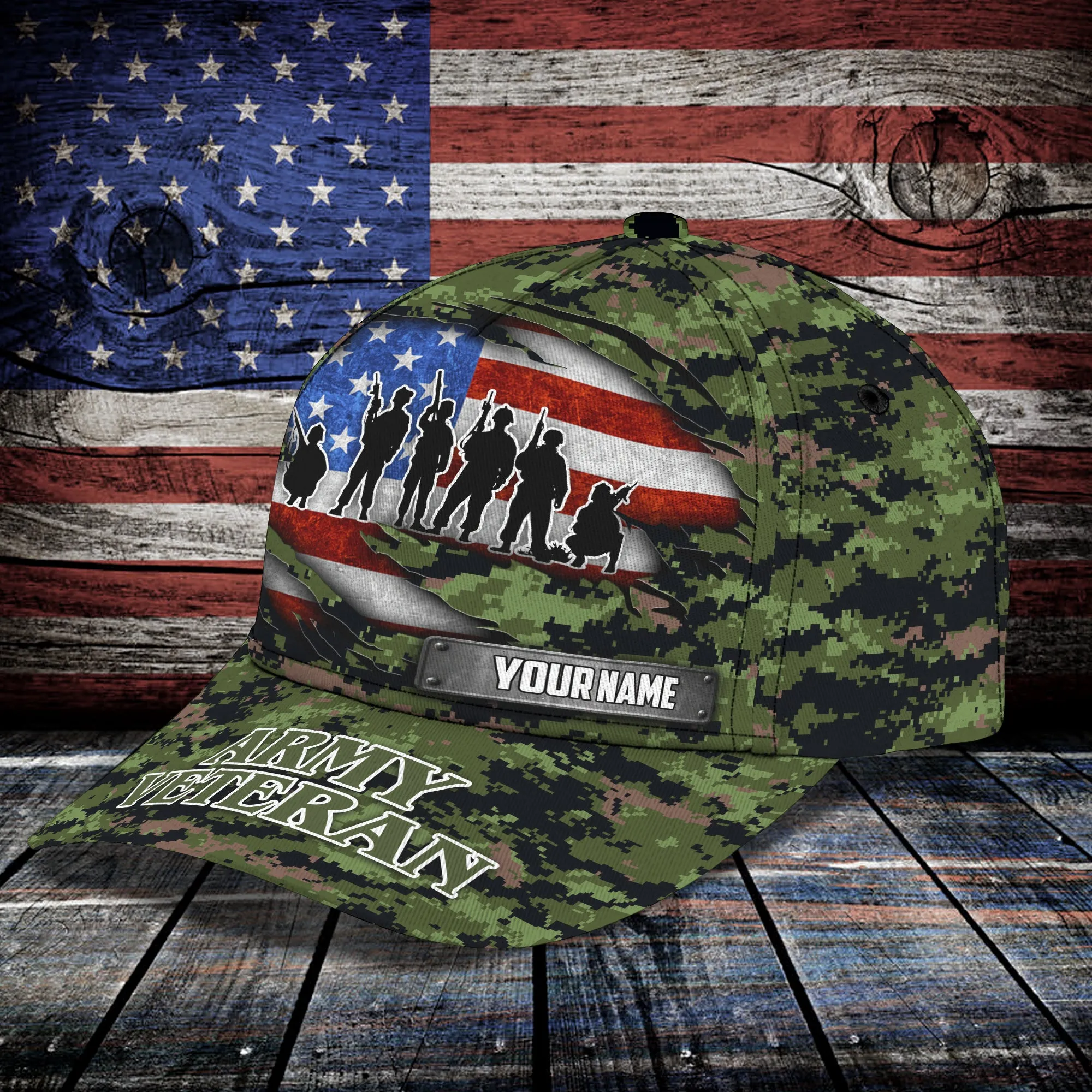 Army Veteran - Personalized Name Cap - Urt96