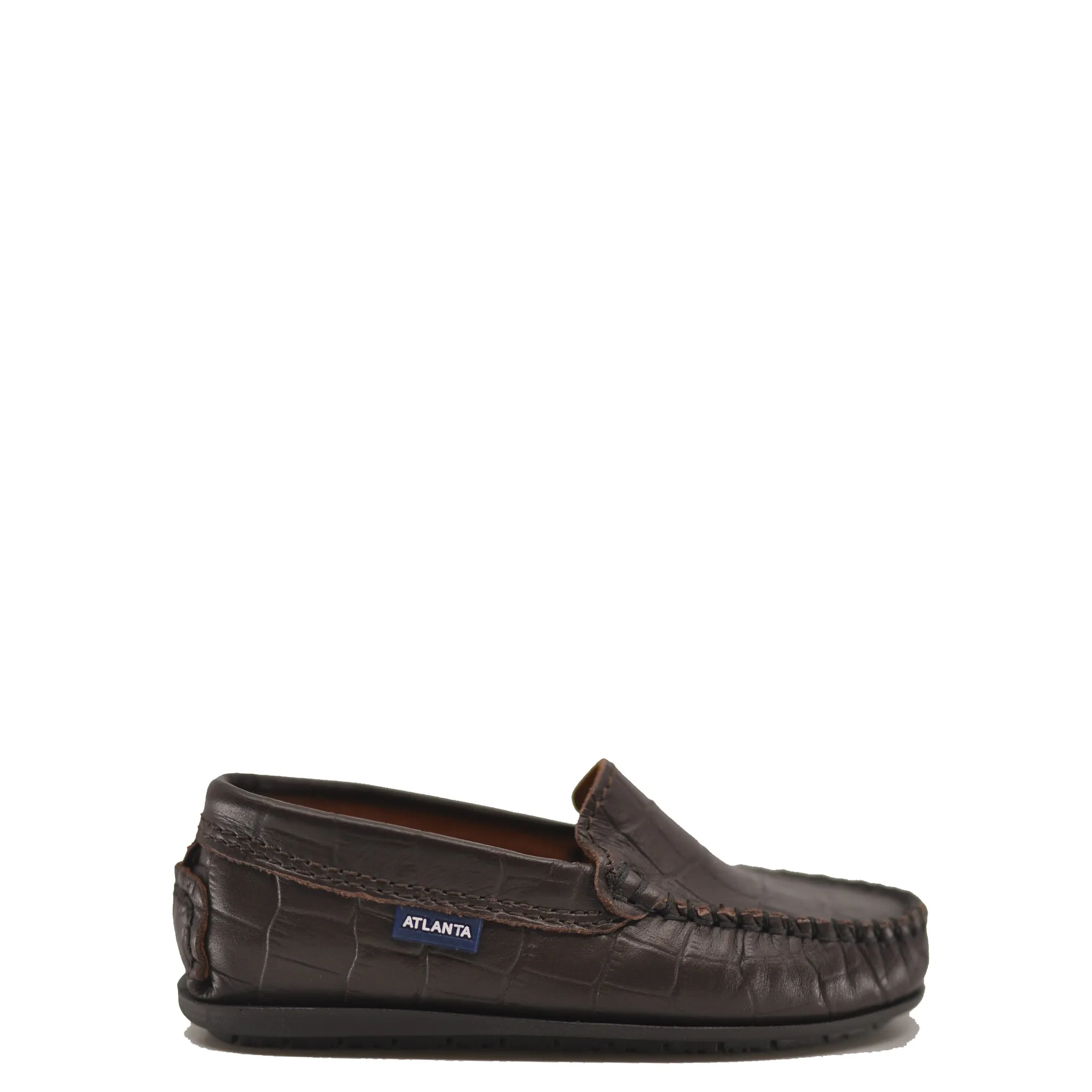 Atlanta Mocassin Dark Brown Croc Loafer