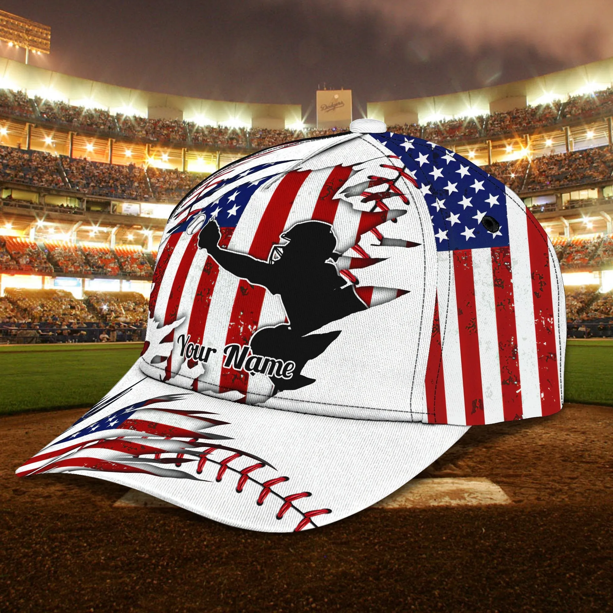 Baseball - Catcher - Personalized Name Cap 43 - TD96