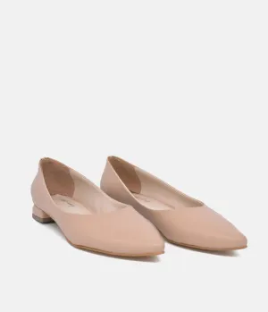 Belle & Lucy Stylish Beige Pointy Toe Flats