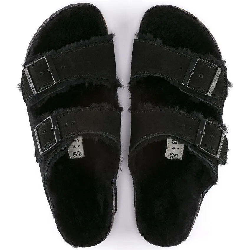 Birkenstock Unisex Arizona Shearling Suede Leather - Black