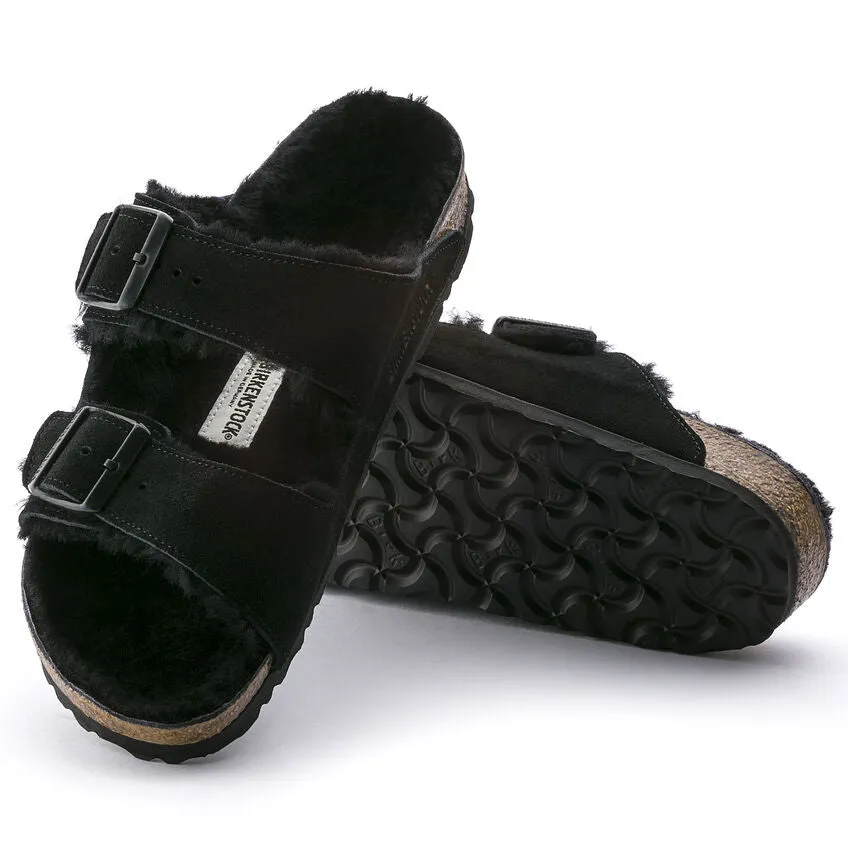 Birkenstock Unisex Arizona Shearling Suede Leather - Black