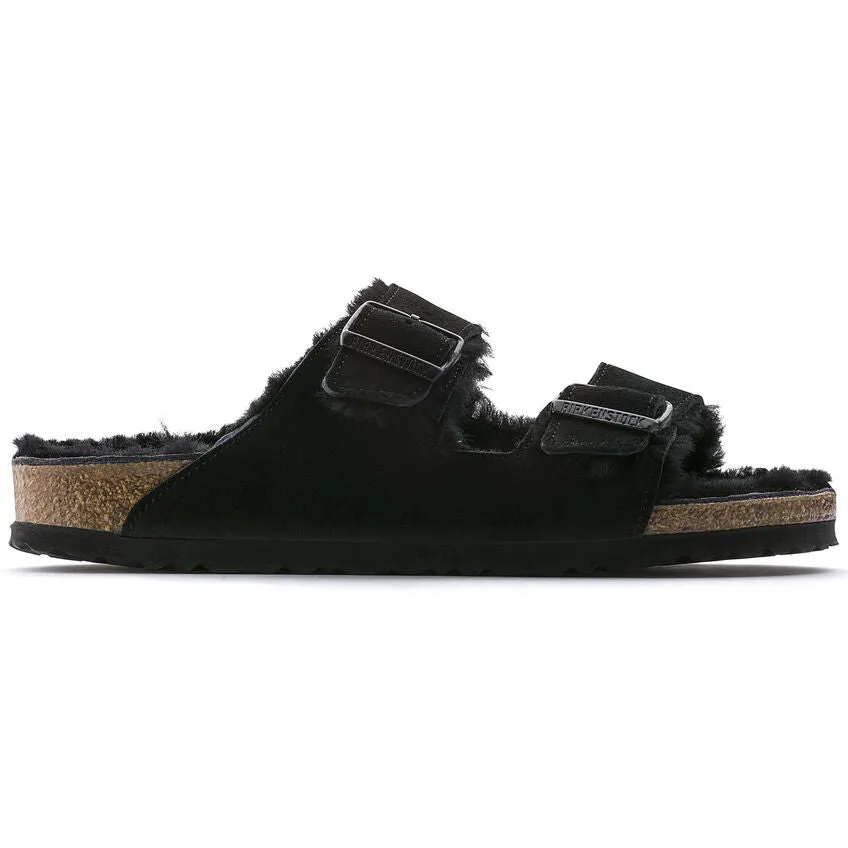 Birkenstock Unisex Arizona Shearling Suede Leather - Black