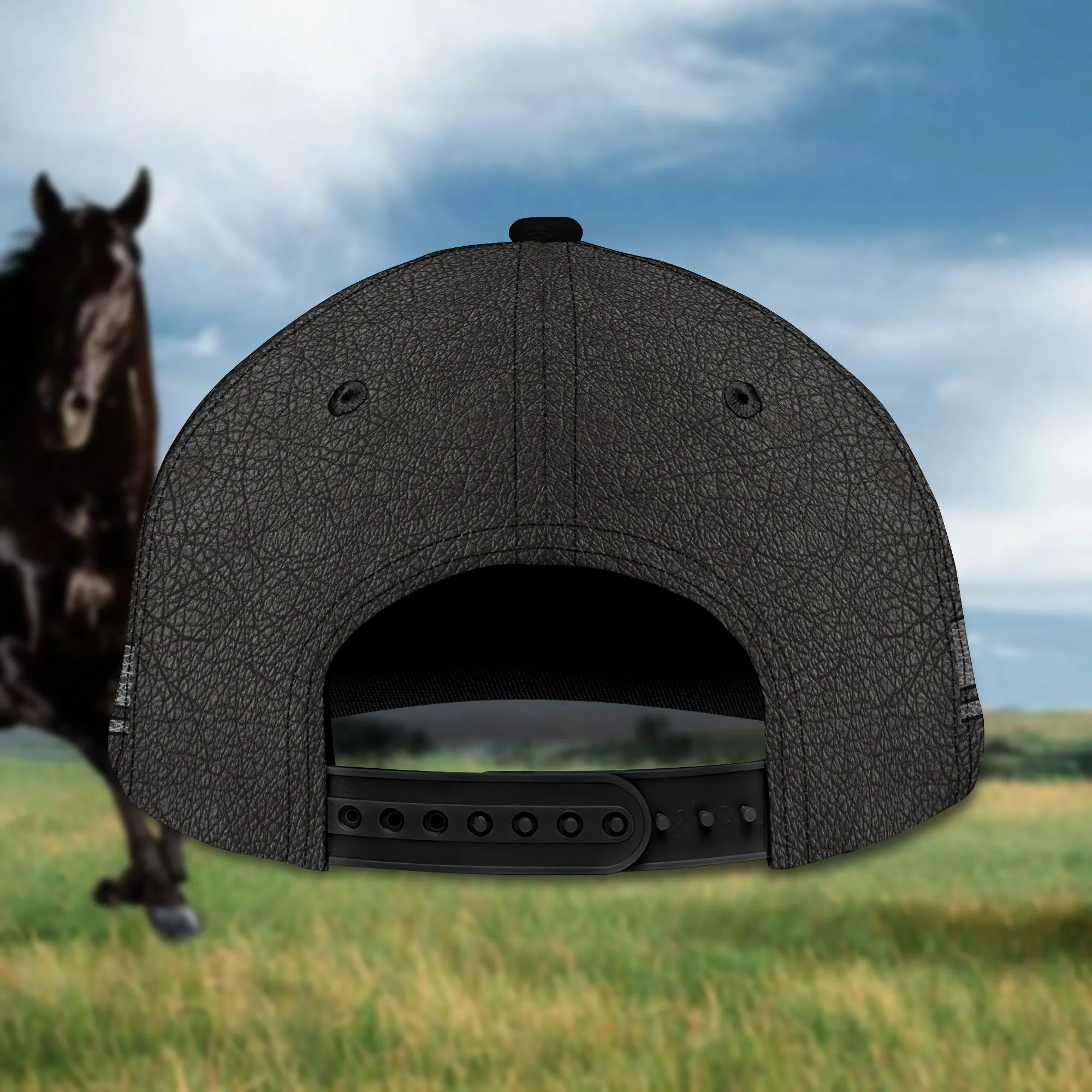 Black horse - Personalized Name Cap - Loop - Lnp-cap-2
