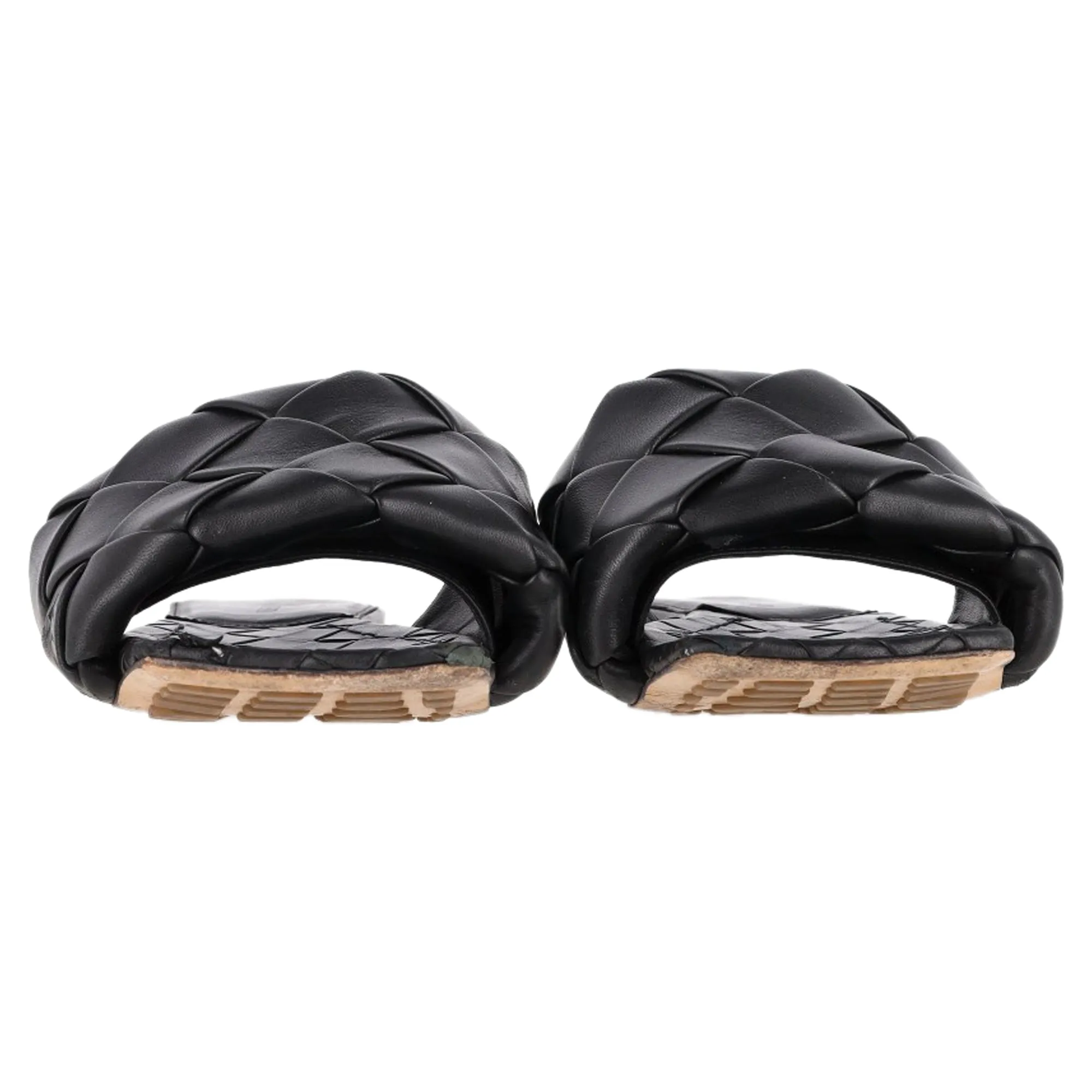 Bottega Veneta Lido Flats in Black Leather