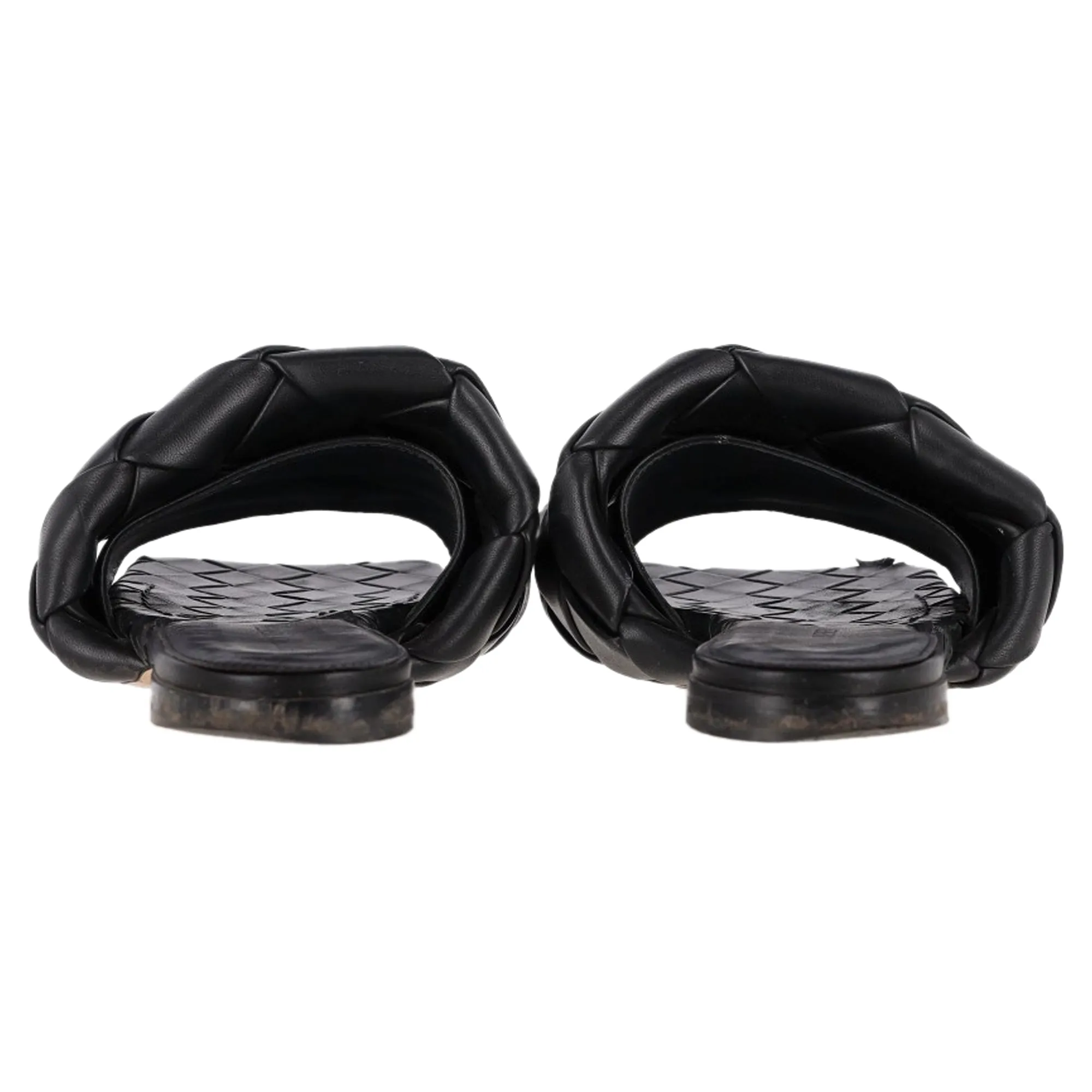 Bottega Veneta Lido Flats in Black Leather