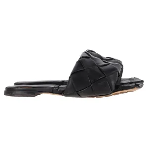 Bottega Veneta Lido Flats in Black Leather