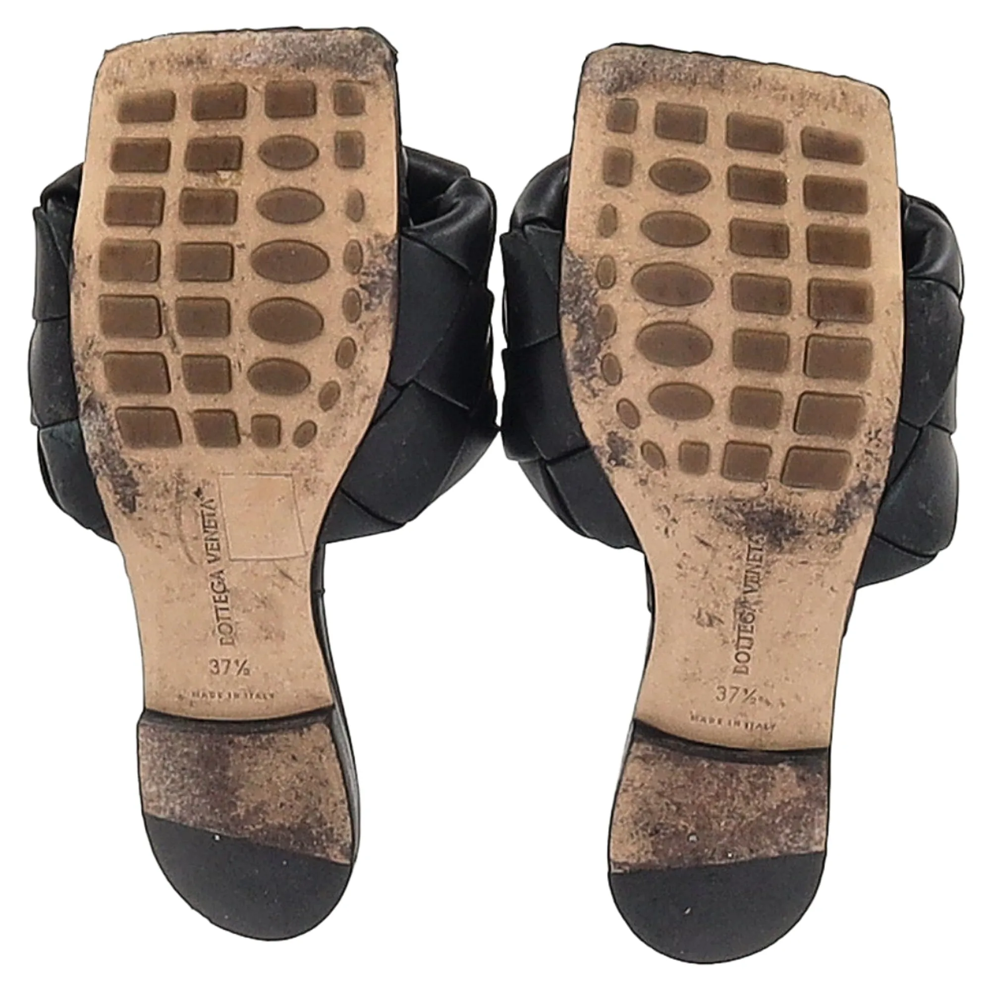 Bottega Veneta Lido Flats in Black Leather