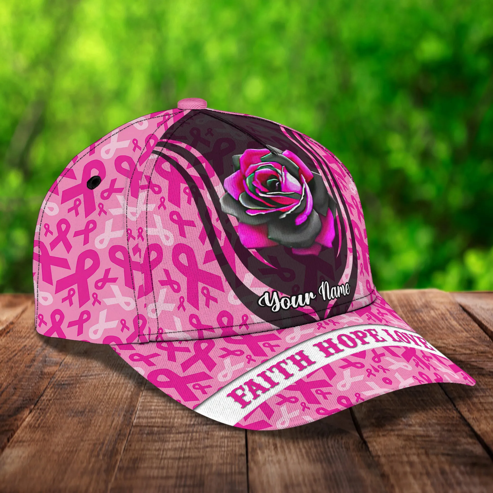 Breast Cancer Awareness 02- Personalized Name Cap - Ntp-352