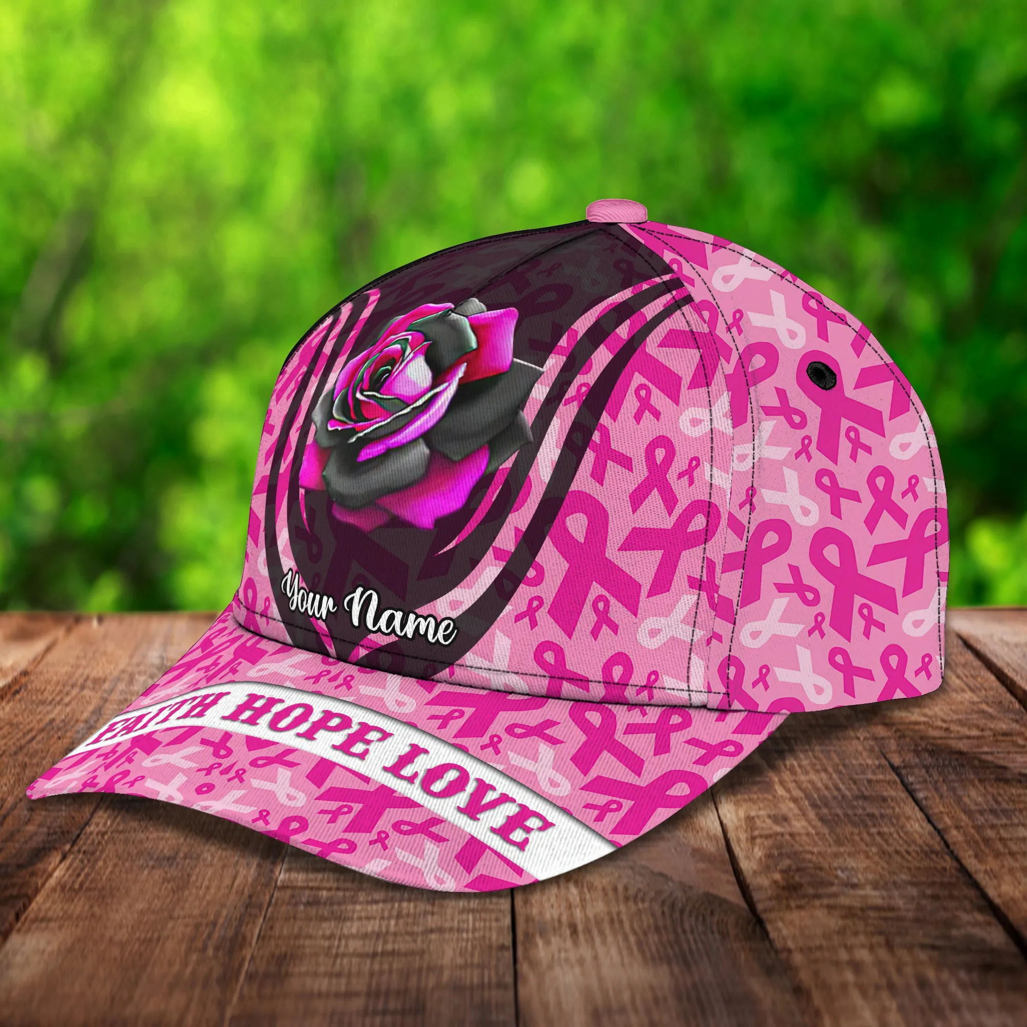 Breast Cancer Awareness 02- Personalized Name Cap - Ntp-352