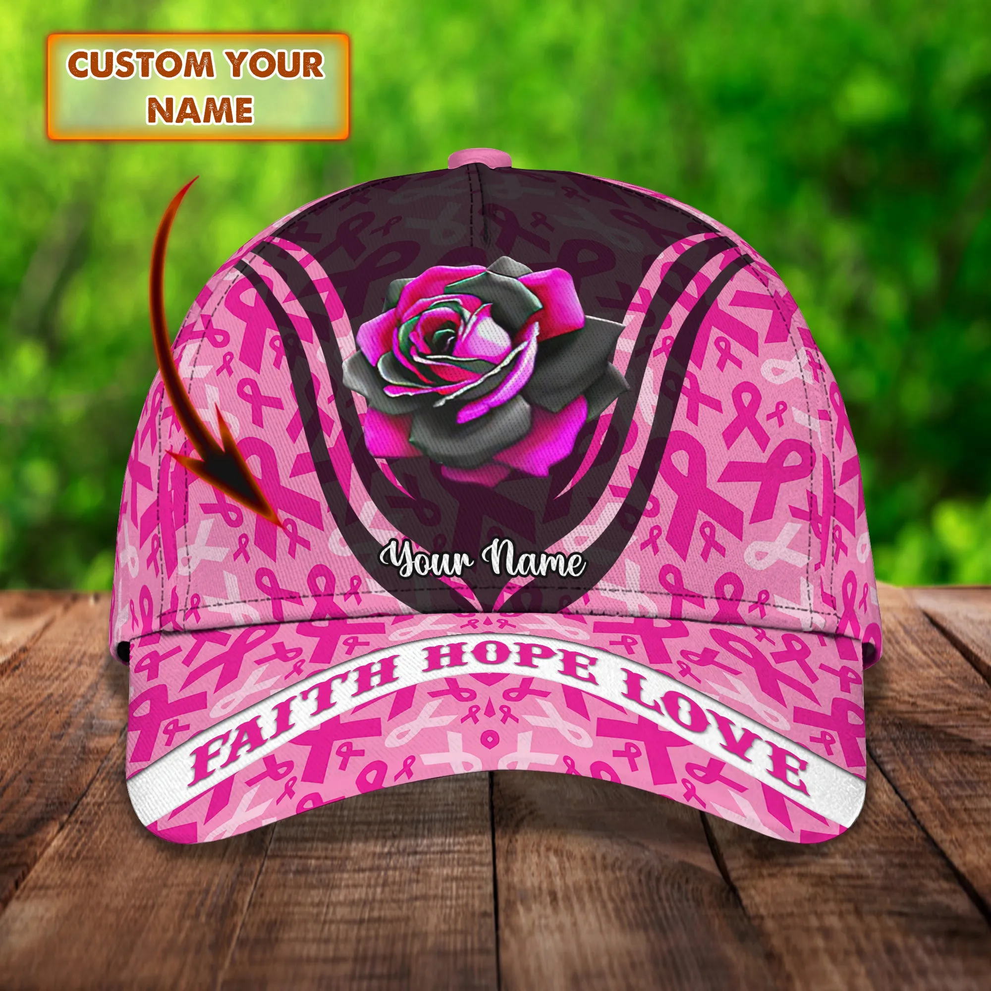 Breast Cancer Awareness 02- Personalized Name Cap - Ntp-352