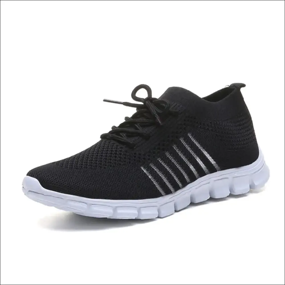 Breathable Mesh Round Toe Lace Up Sneakers for Women