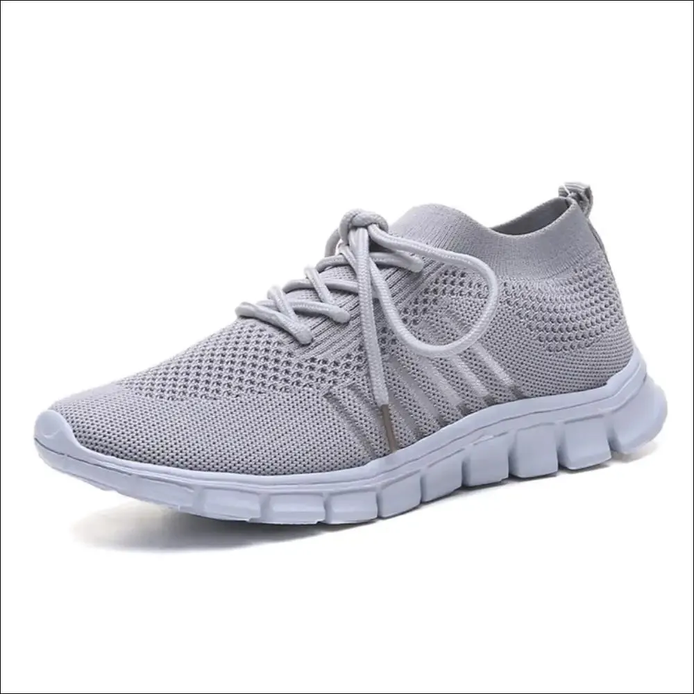 Breathable Mesh Round Toe Lace Up Sneakers for Women