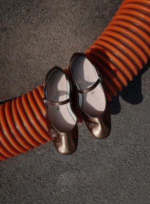 Bronze Mary Jane Flats