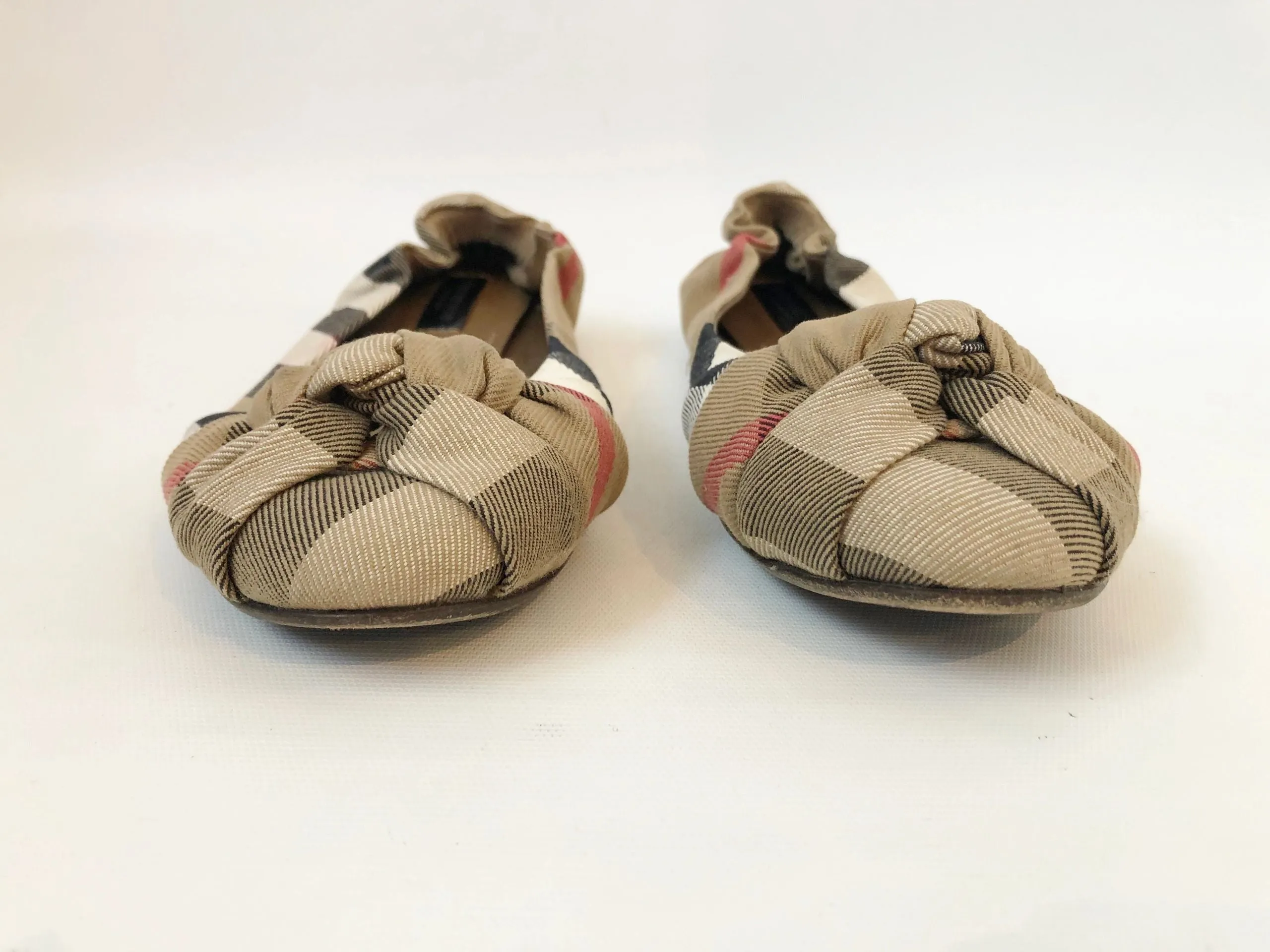 Burberry Knotted Nova Check Ballet Flats Size 41 It (11 Us)