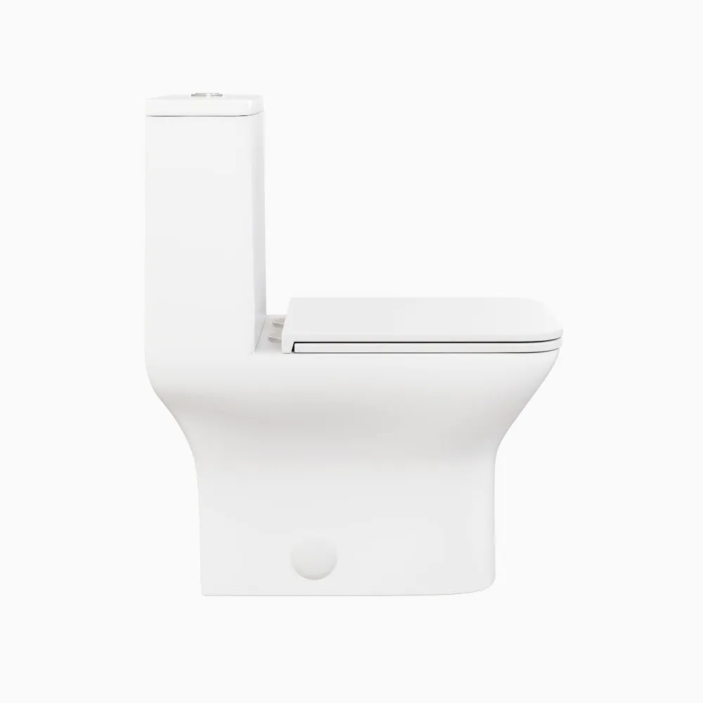 Carre One Piece Square Toilet Dual Flush 1.1/1.6 gpf in Matte White