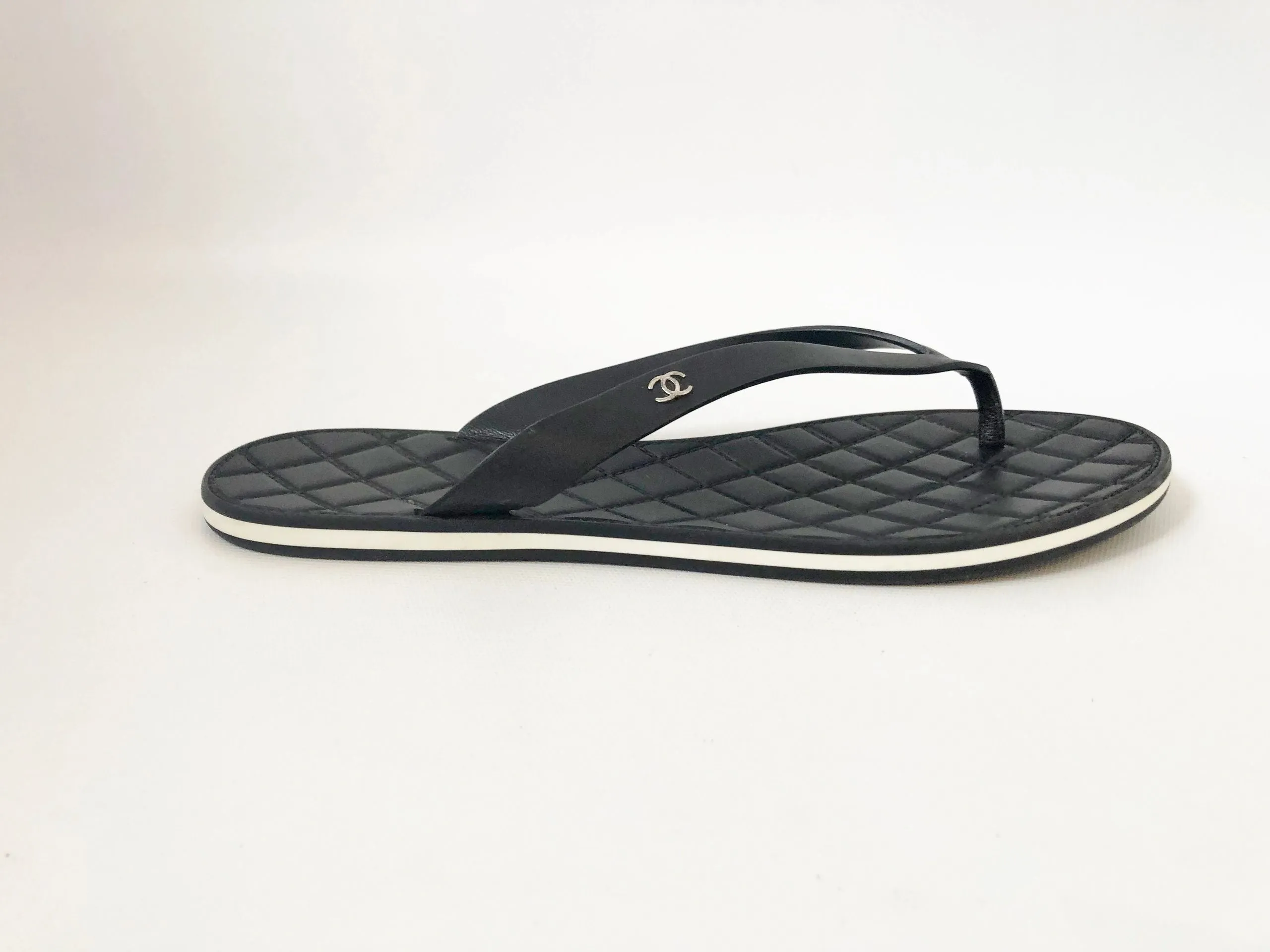 Chanel Calfskin Thongs Size 41 It (11 Us)