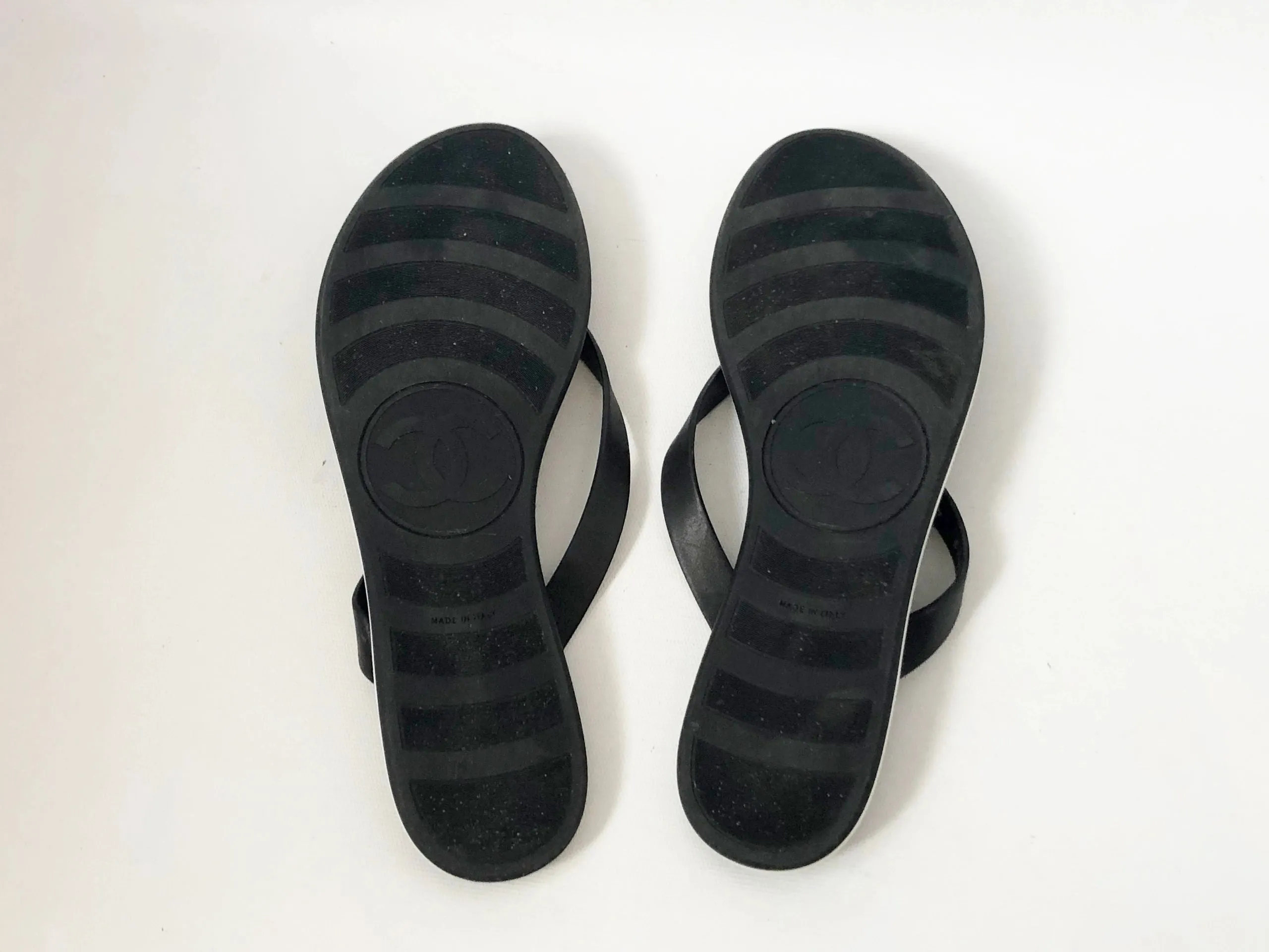 Chanel Calfskin Thongs Size 41 It (11 Us)