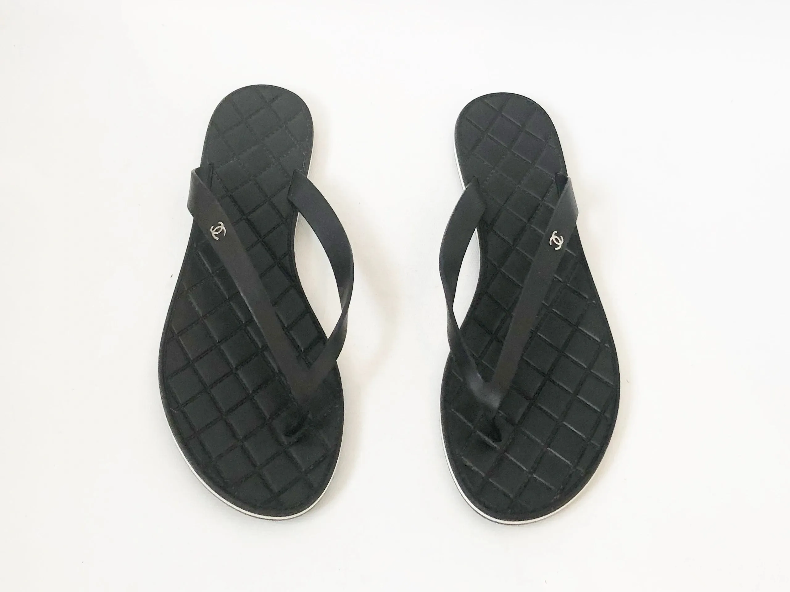 Chanel Calfskin Thongs Size 41 It (11 Us)