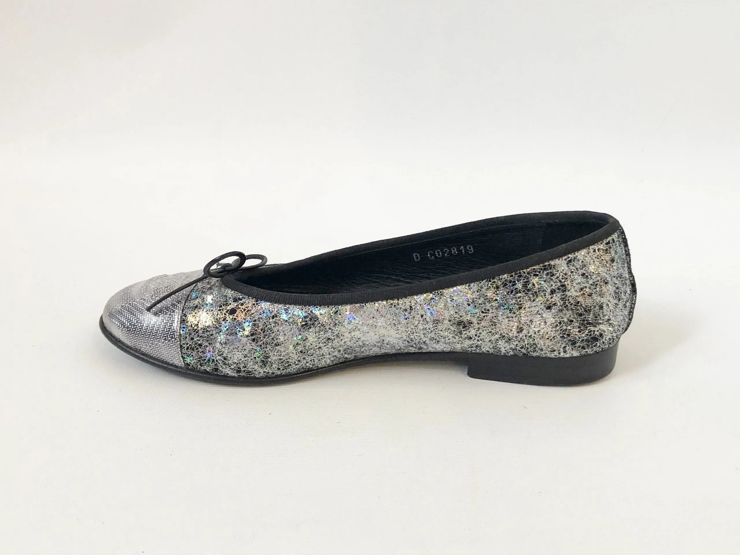 Chanel Metallic Ballet Flats Size 37 It (7 Us)