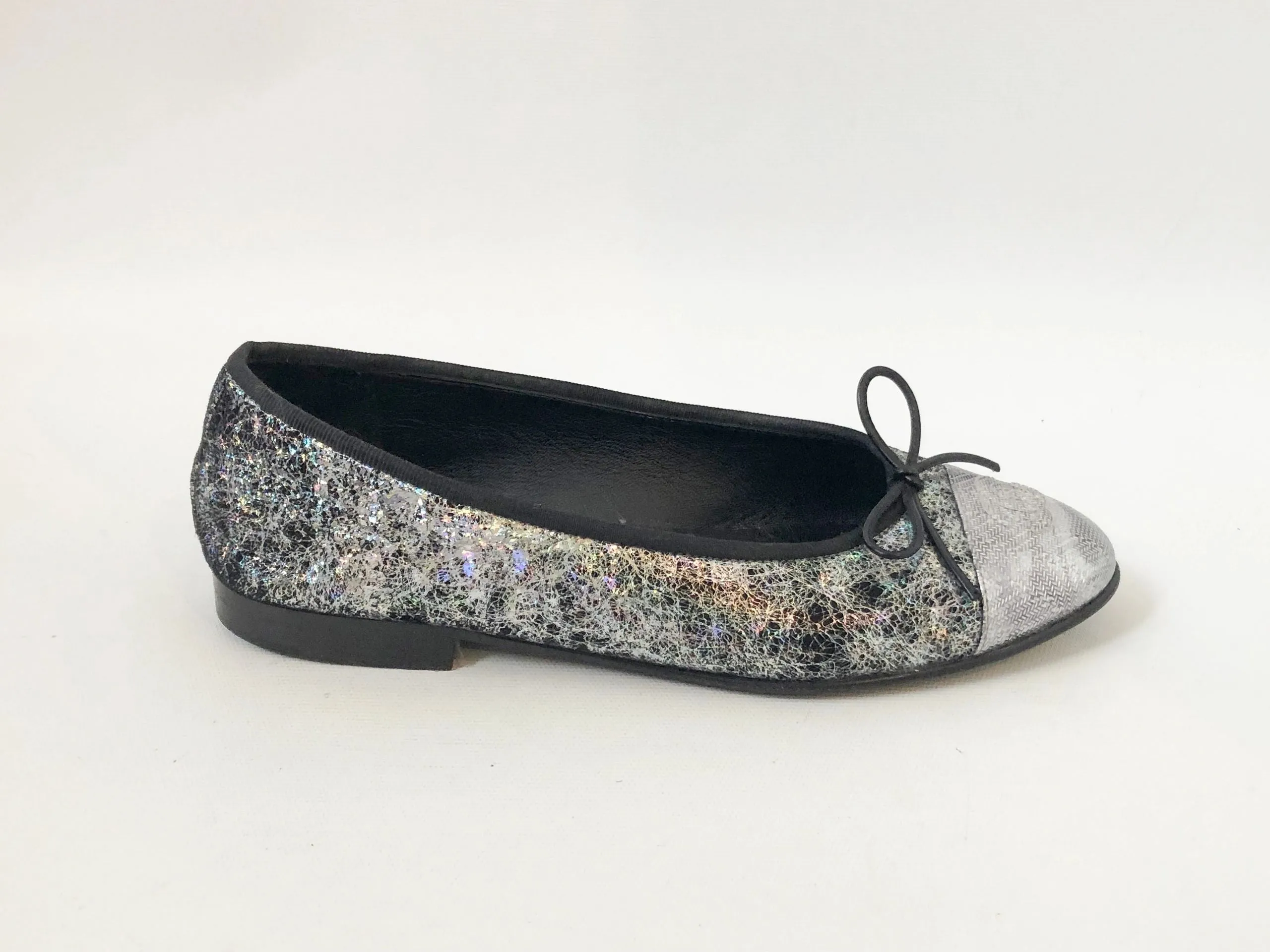 Chanel Metallic Ballet Flats Size 37 It (7 Us)