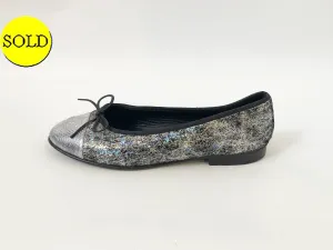 Chanel Metallic Ballet Flats Size 37 It (7 Us)