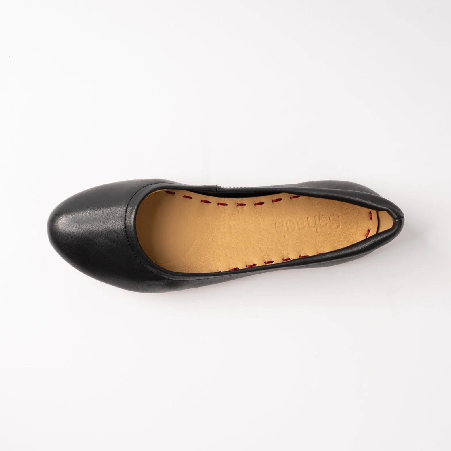 Charcoal Black Silken Glide  Sahach Ballet Flats