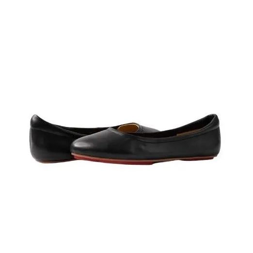 Charcoal Black Silken Glide  Sahach Ballet Flats