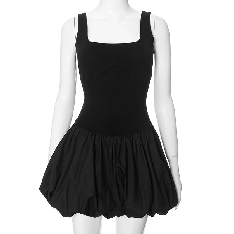 Chic O-Neck Backless Knit Pleated Mini Dress for Women