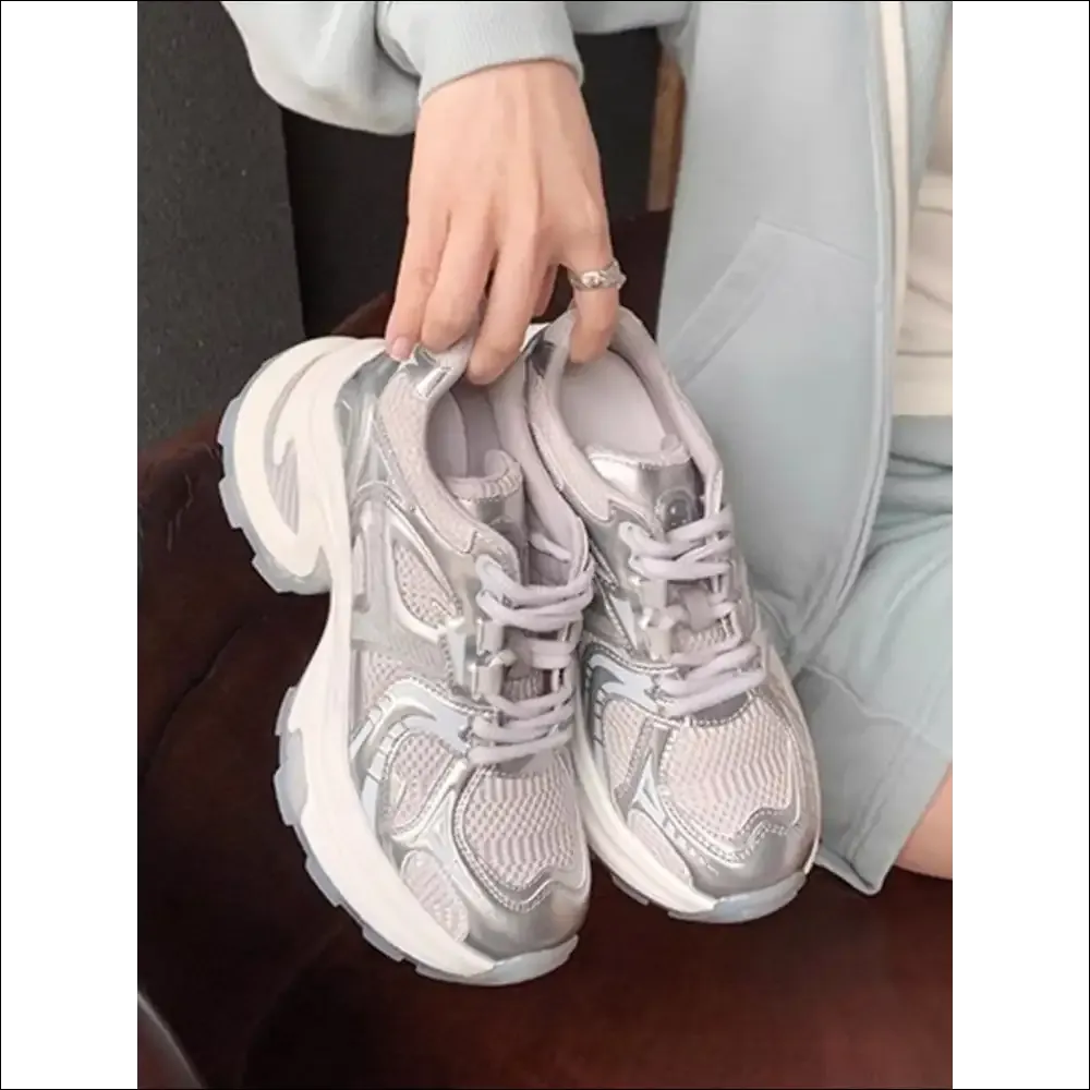 Chic Round Toe Platform Athletic Sneakers